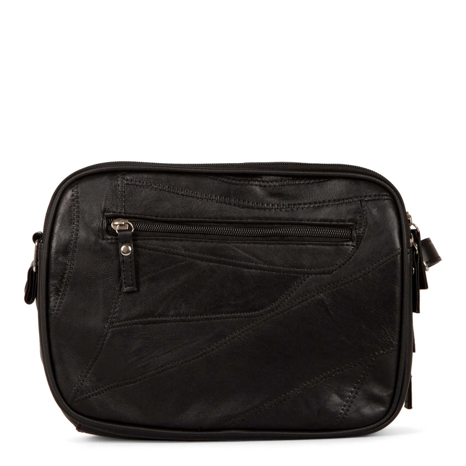 RFID Patch Leather Crossbody