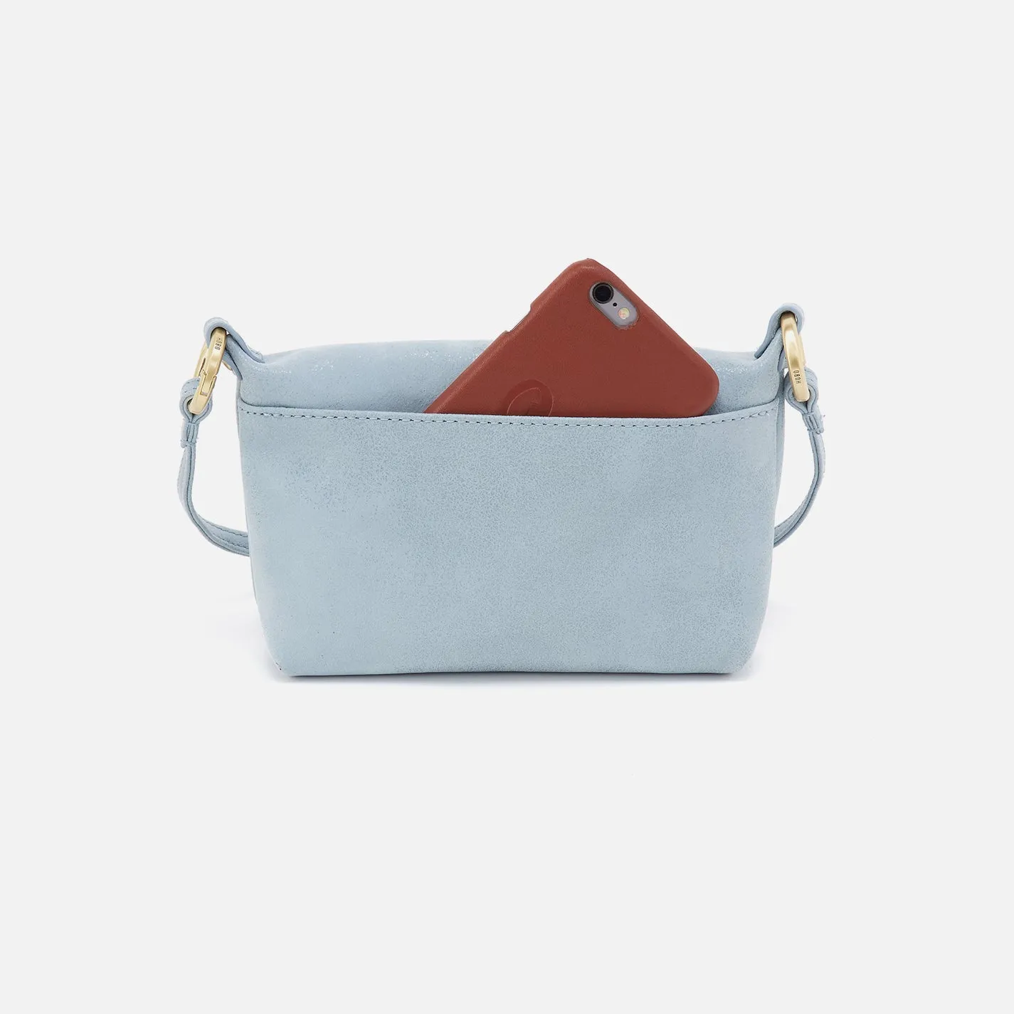Run About Crossbody In Buffed Leather - Sky
