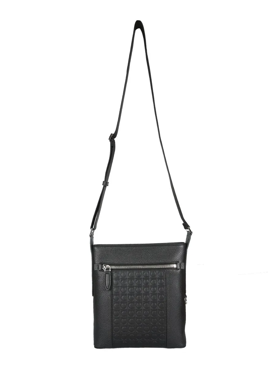 Salvatore Ferragamo Gancini Emborssed Messenger Bag