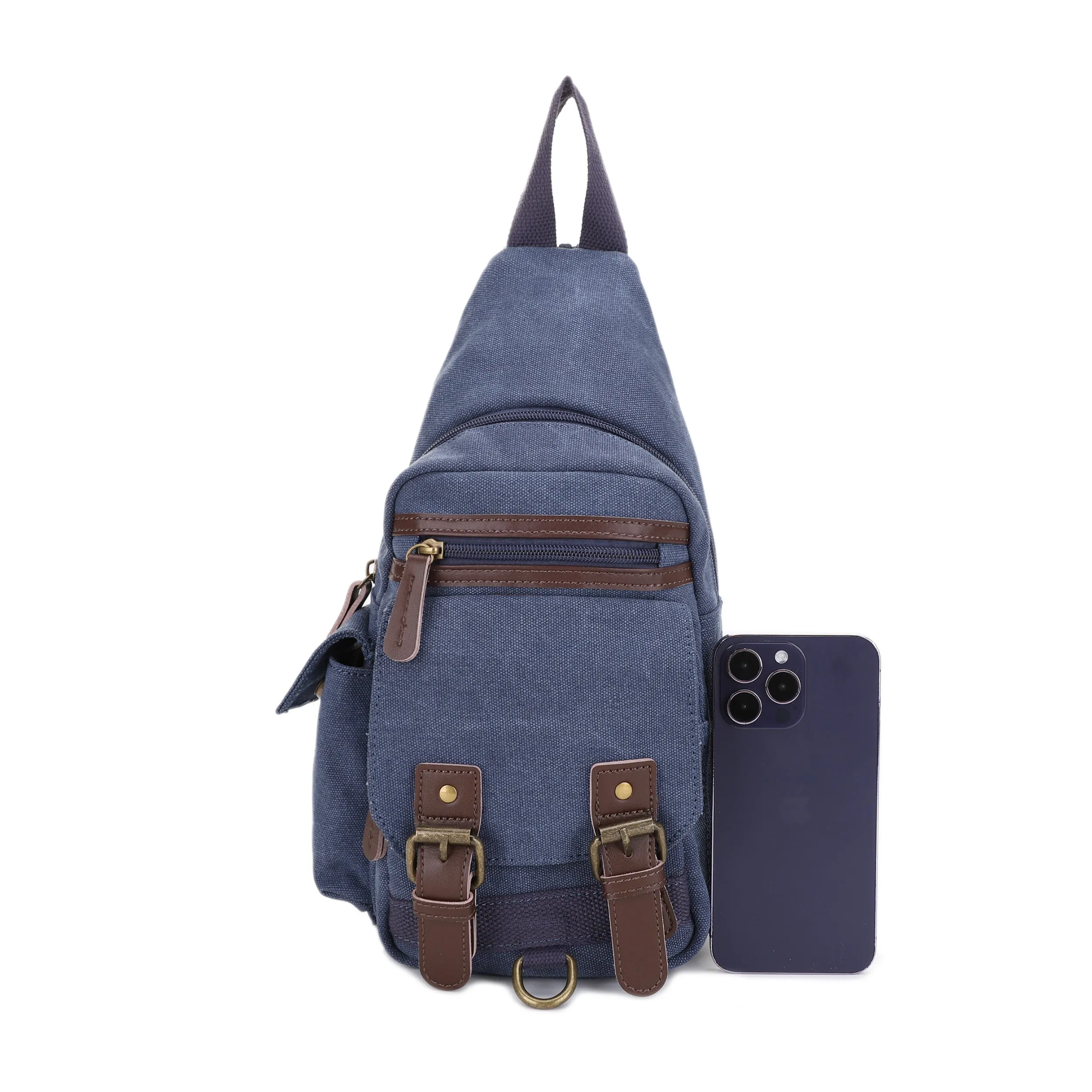 Shasta Unisex Canvas & Leather Concealed Carry Sling Bag