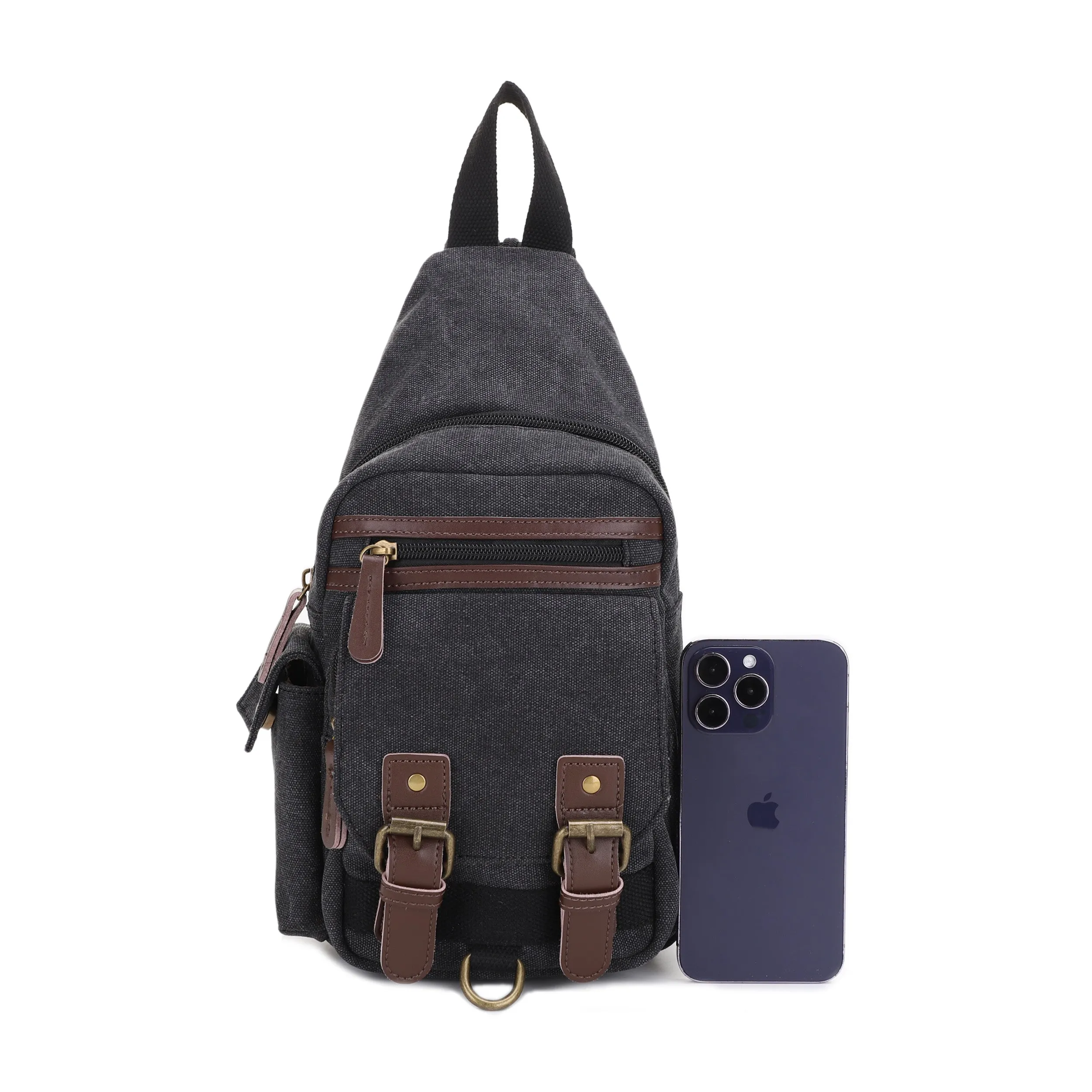 Shasta Unisex Canvas & Leather Concealed Carry Sling Bag