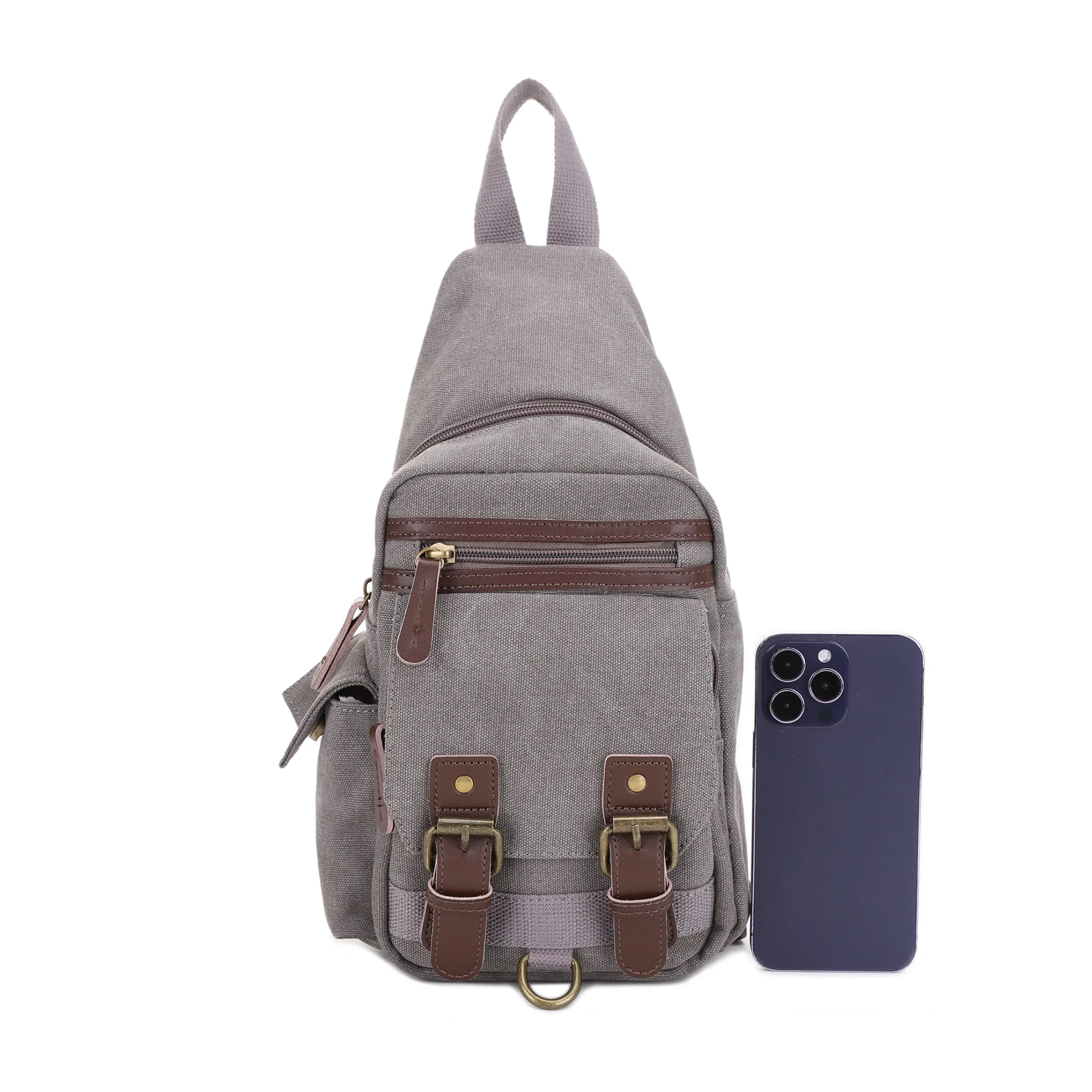 Shasta Unisex Canvas & Leather Concealed Carry Sling Bag