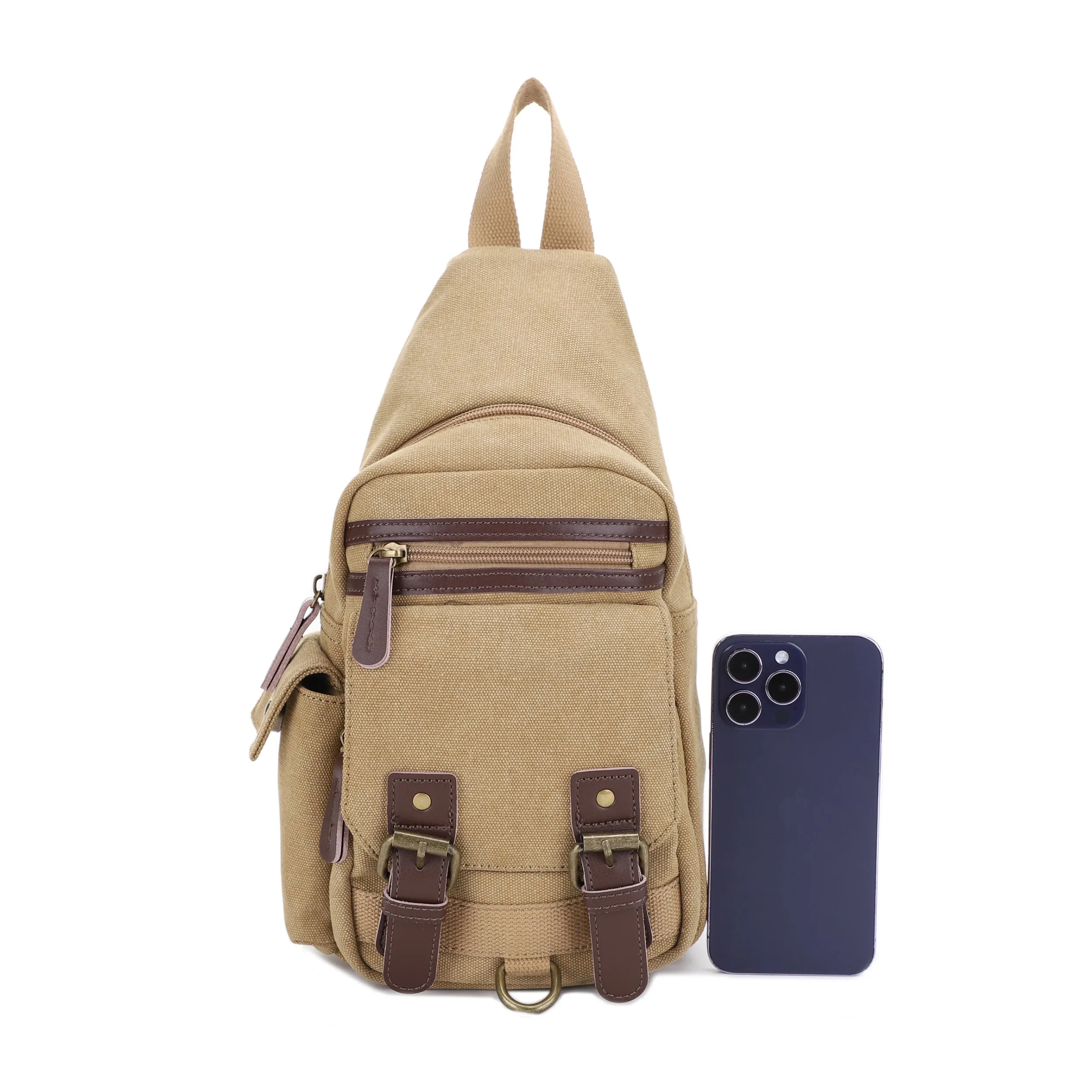 Shasta Unisex Canvas & Leather Concealed Carry Sling Bag