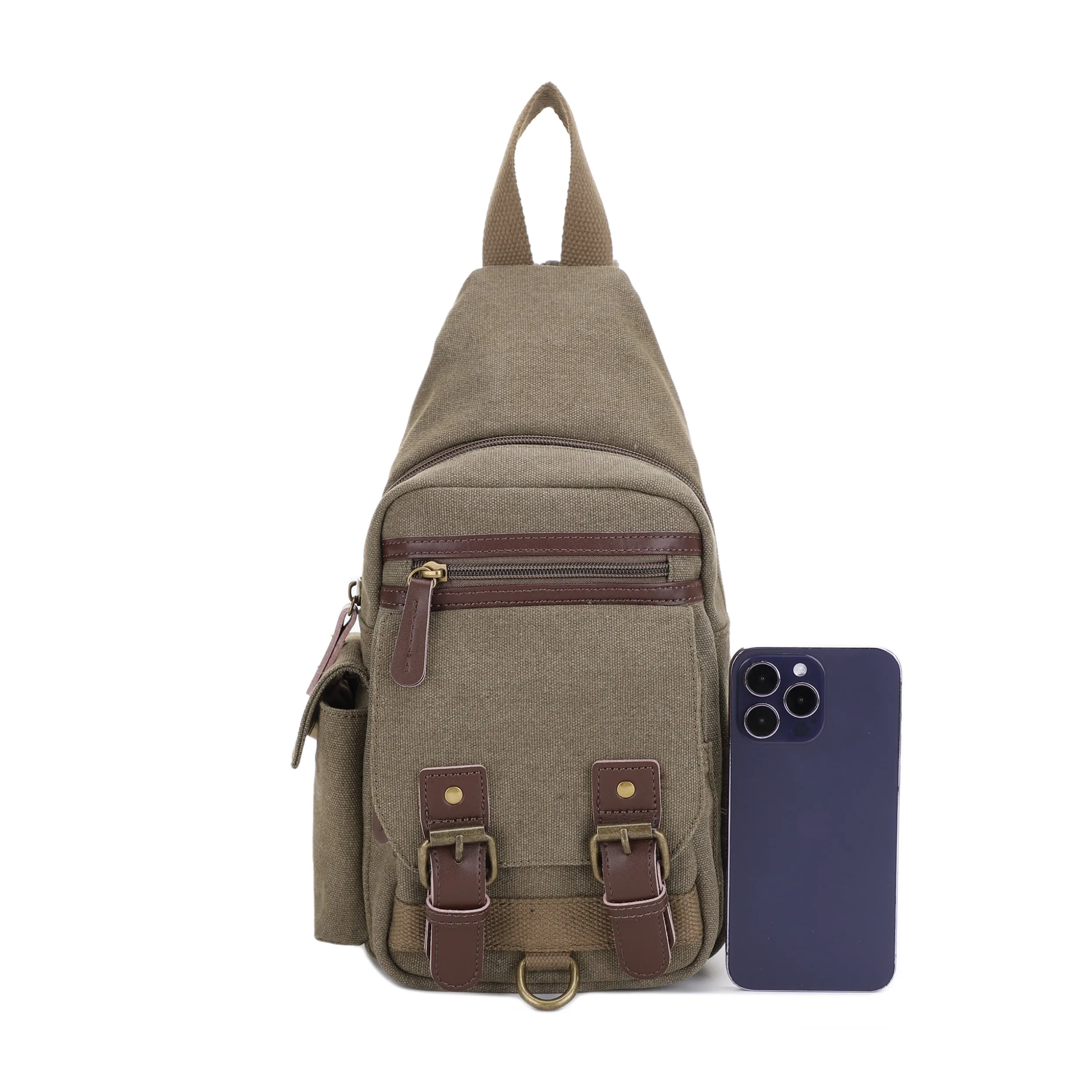 Shasta Unisex Canvas & Leather Concealed Carry Sling Bag