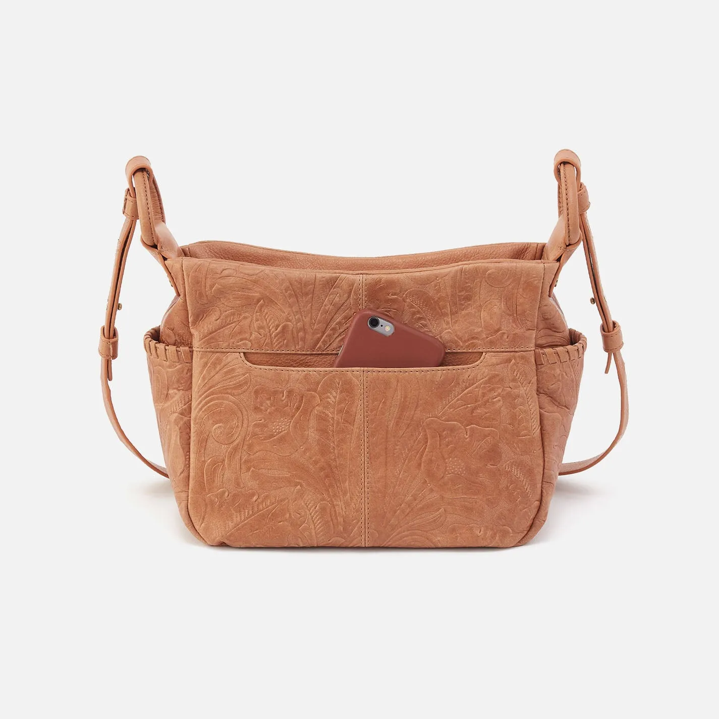 Sheila Crossbody In Tooled Embossed Leather - Saddle Tooled Emboss