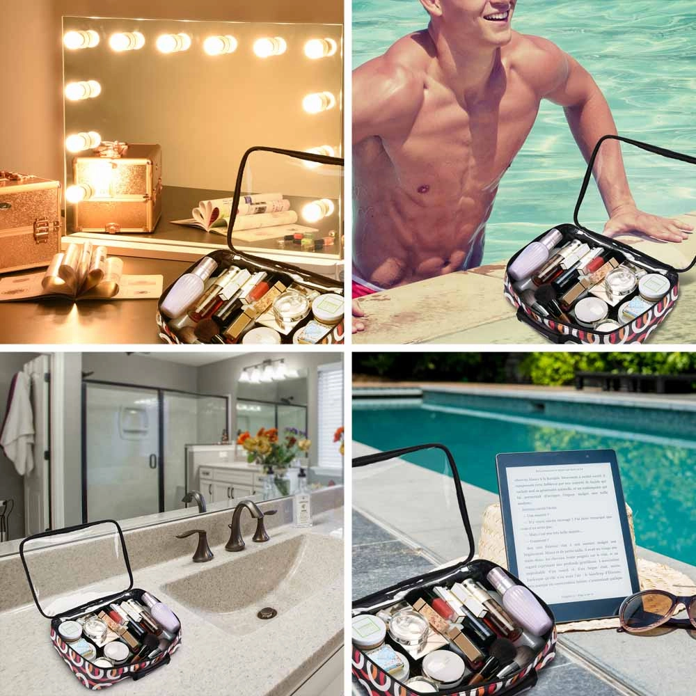 TheLAShop Cosmetic Makeup Bag Portable Clear Bag 14x10x3"