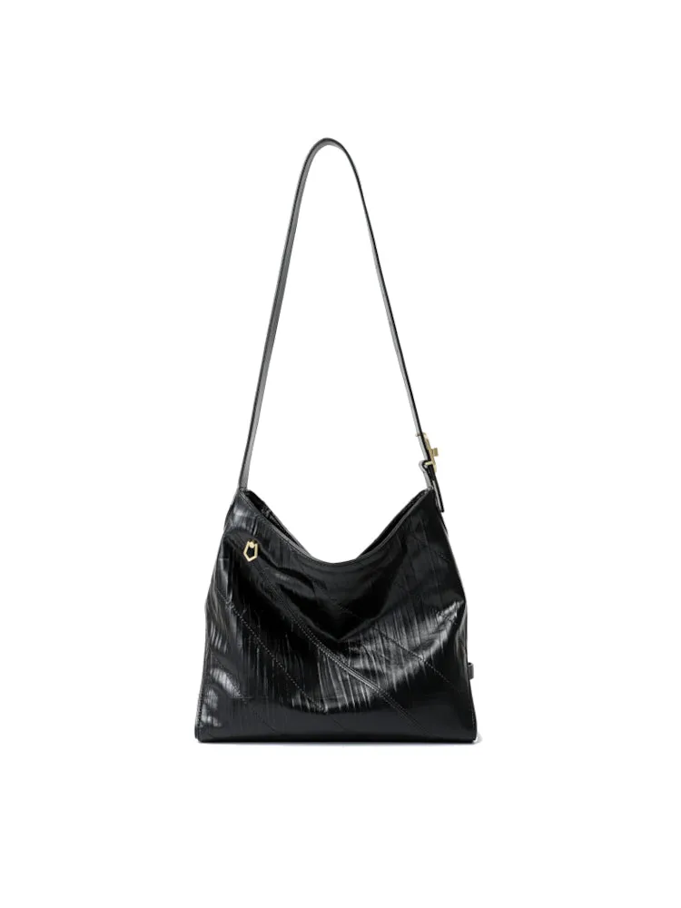 Twill Leather Shoulder Bag
