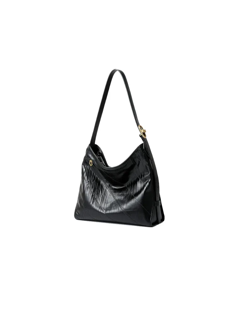 Twill Leather Shoulder Bag