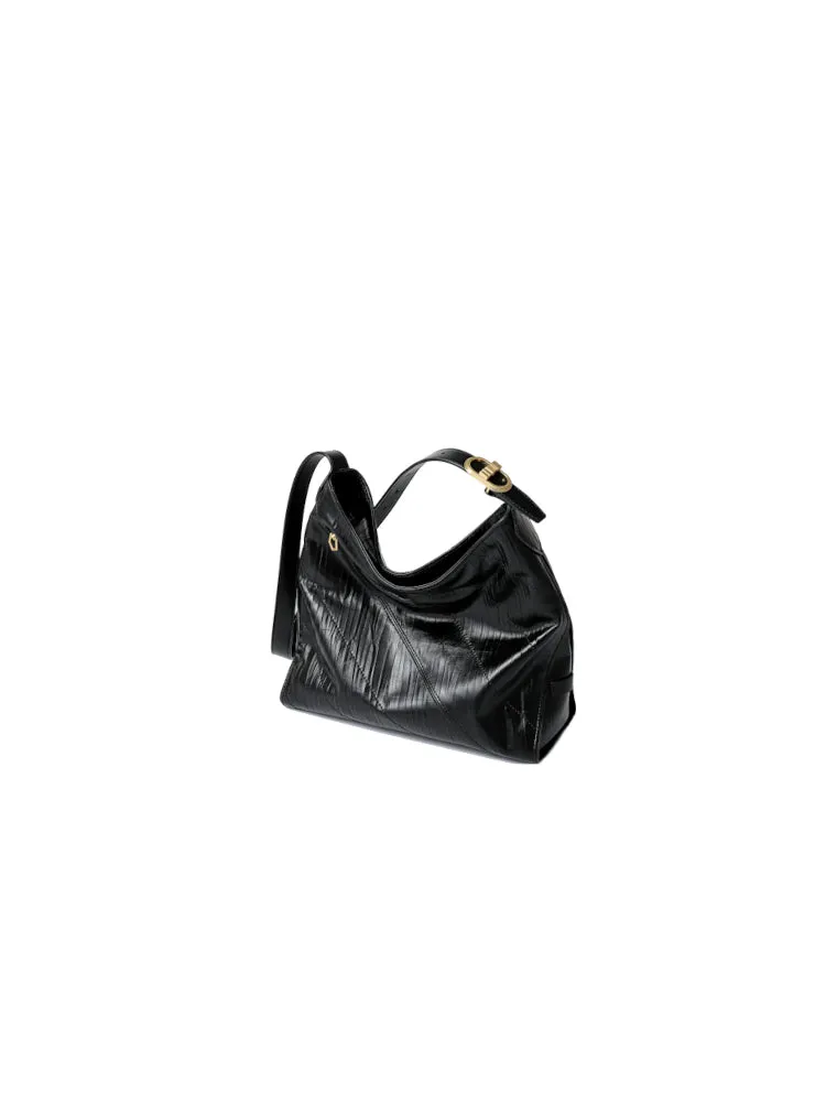 Twill Leather Shoulder Bag