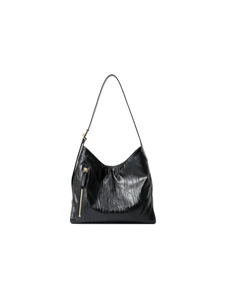 Twill Leather Shoulder Bag