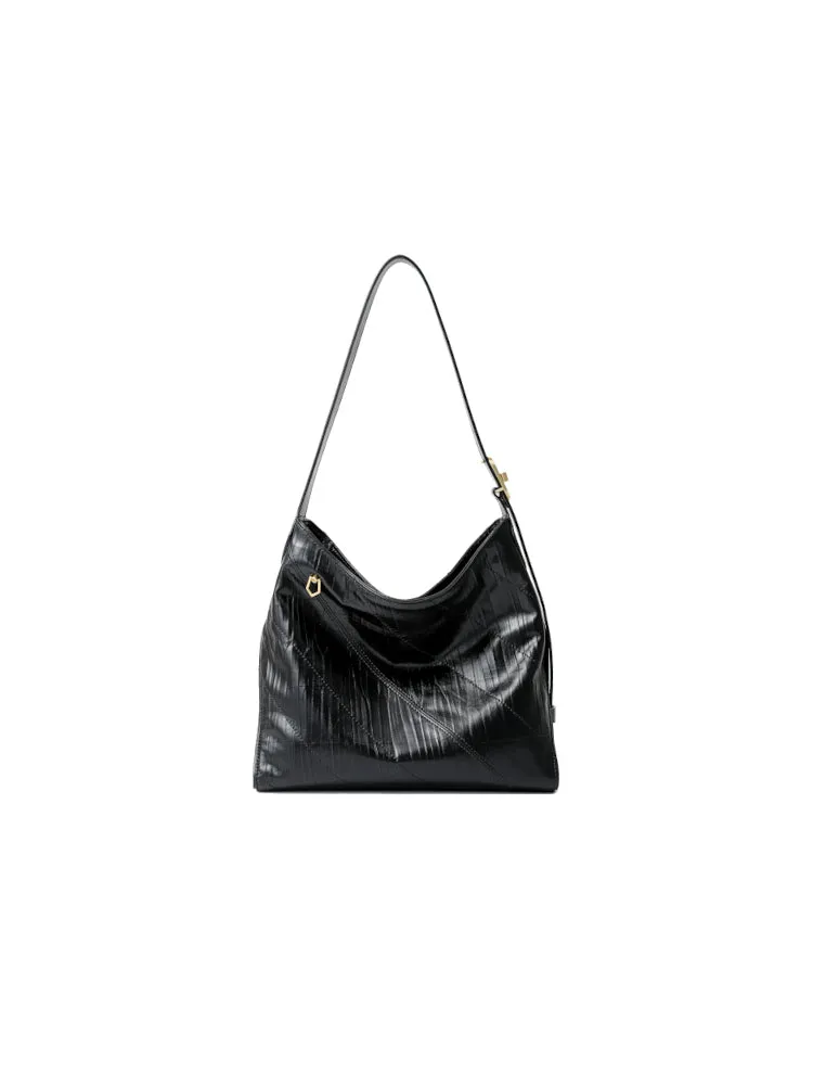 Twill Leather Shoulder Bag