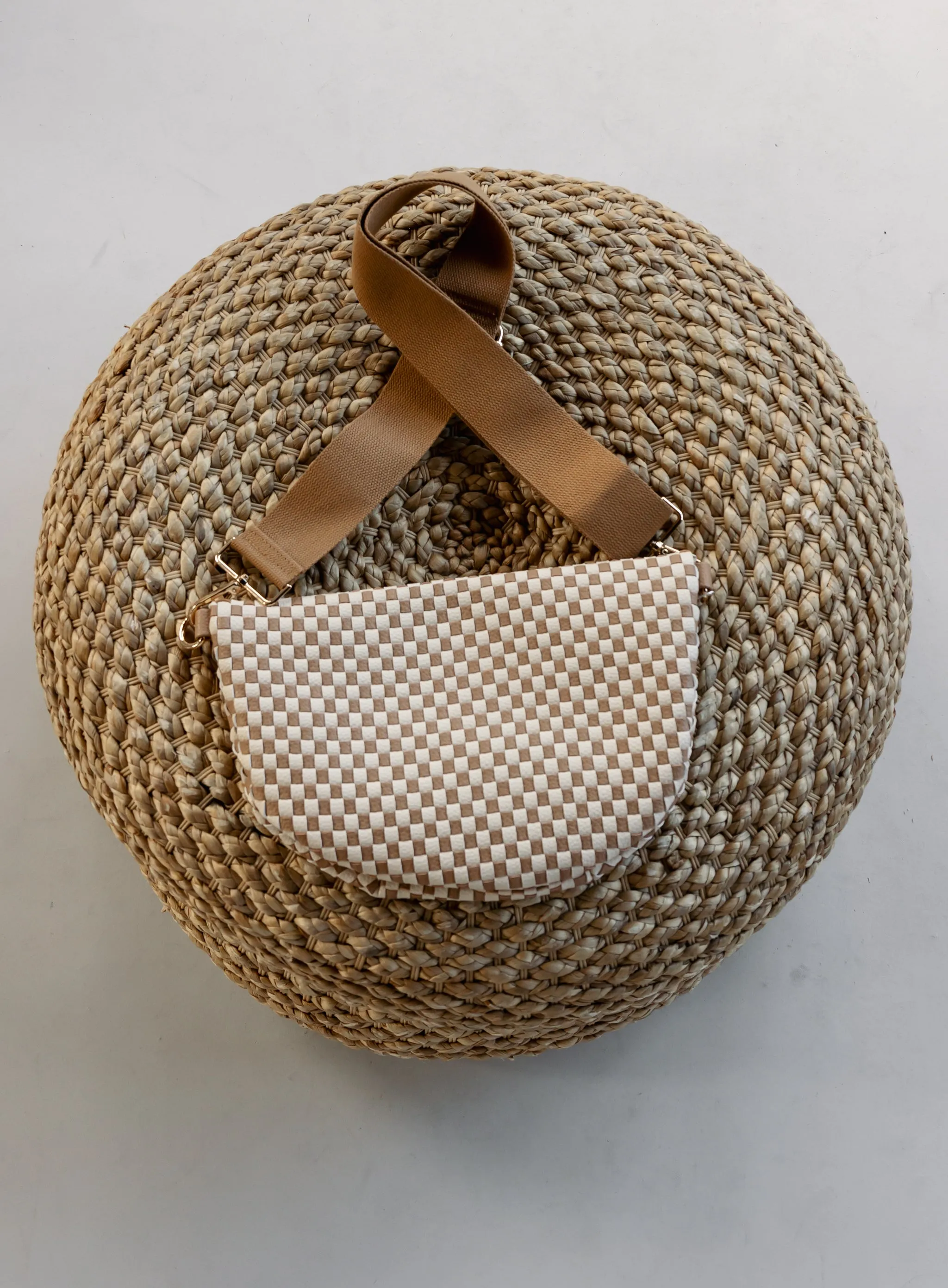 Westlyn Woven Bum Bag - Checkered Tan