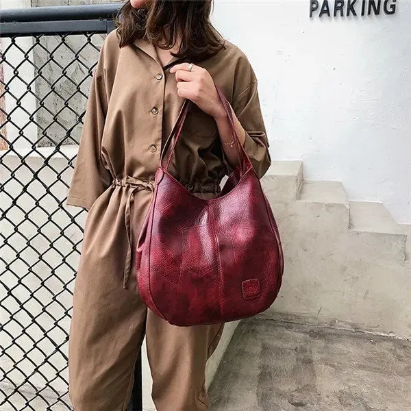 Women Multi-layer PU Leather Casual Shoulder Bag Work Purse