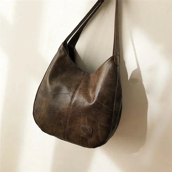 Women Multi-layer PU Leather Casual Shoulder Bag Work Purse