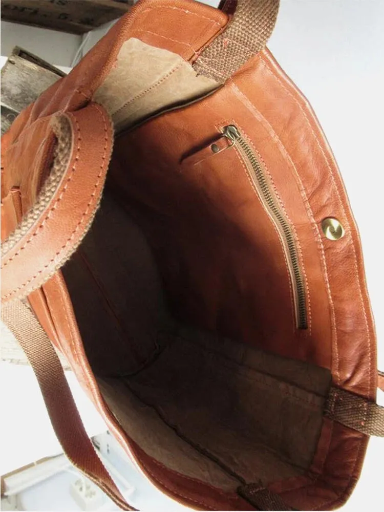 Women's PU Leather Oversized Handbags Shoulder Bag