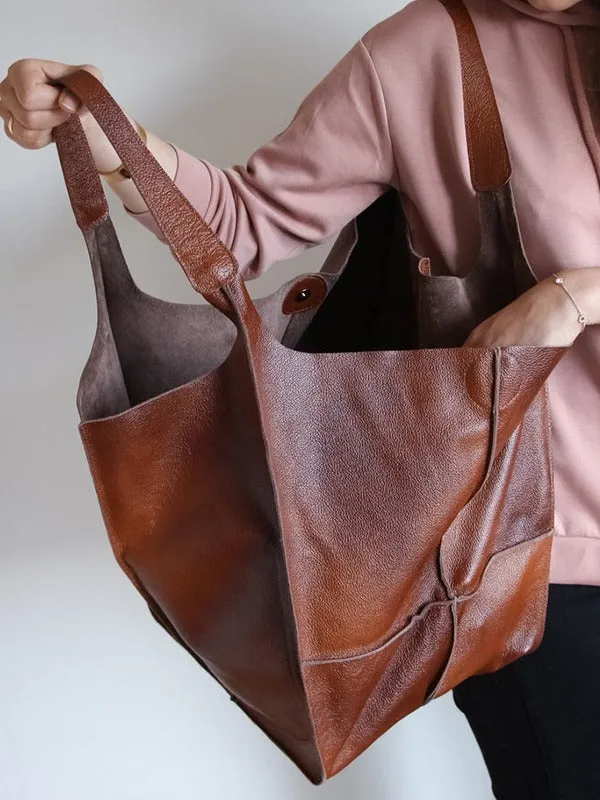 Women's Waterproof Large Capacity PU Leather Tote Shoulder Bags