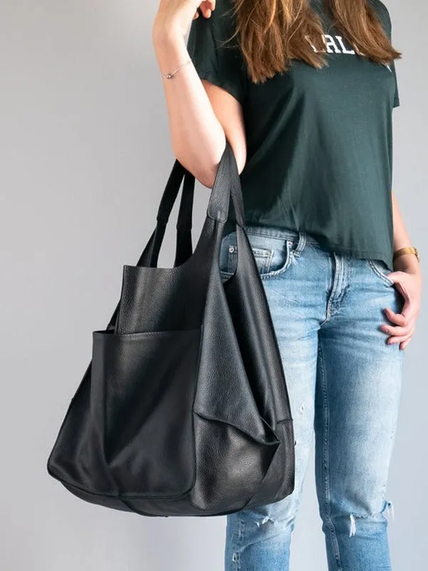 Women's Waterproof Large Capacity PU Leather Tote Shoulder Bags