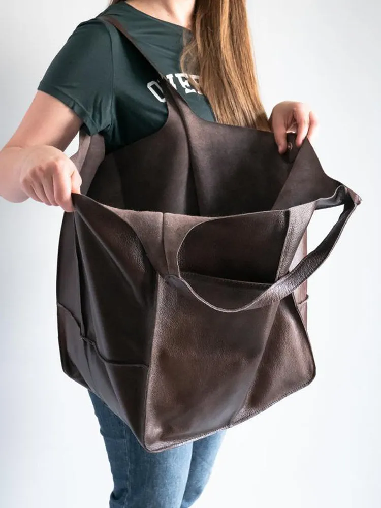 Women's Waterproof Large Capacity PU Leather Tote Shoulder Bags