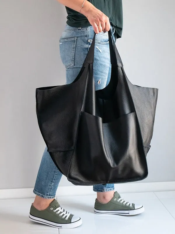 Women's Waterproof Large Capacity PU Leather Tote Shoulder Bags