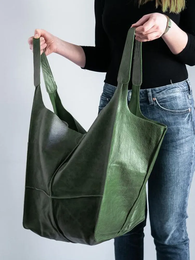 Women's Waterproof Large Capacity PU Leather Tote Shoulder Bags
