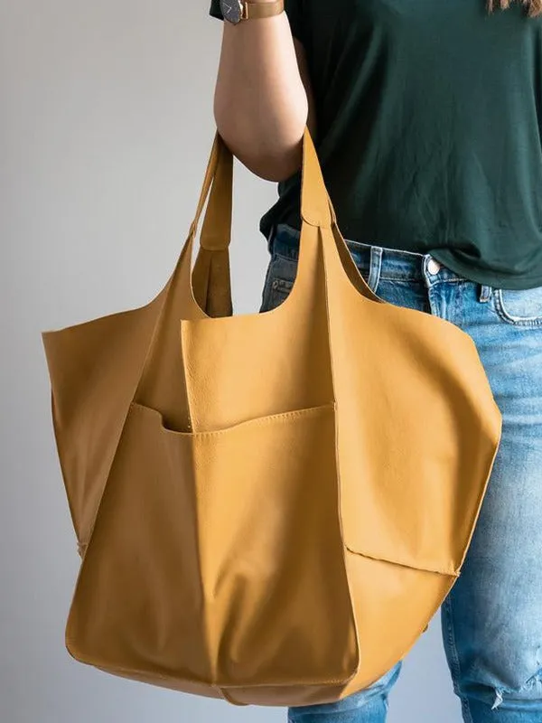 Women's Waterproof Large Capacity PU Leather Tote Shoulder Bags