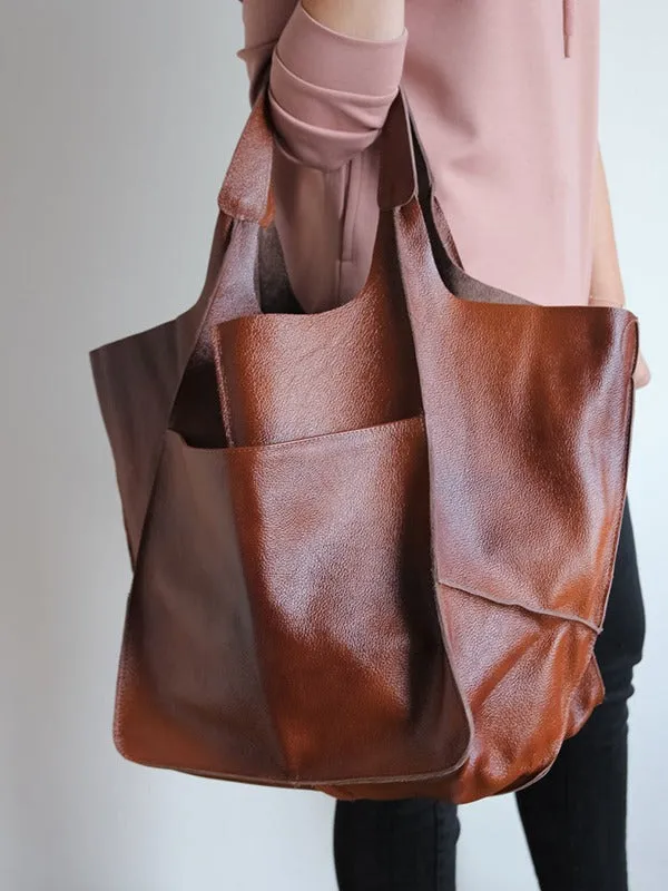 Women's Waterproof Large Capacity PU Leather Tote Shoulder Bags