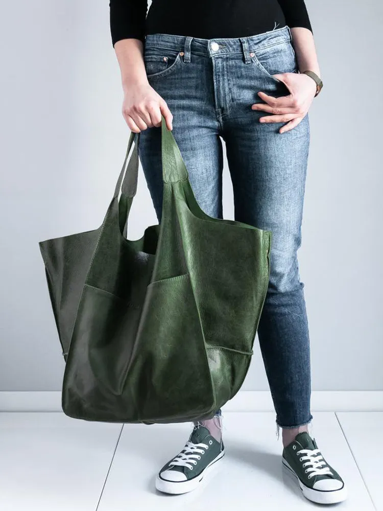 Women's Waterproof Large Capacity PU Leather Tote Shoulder Bags