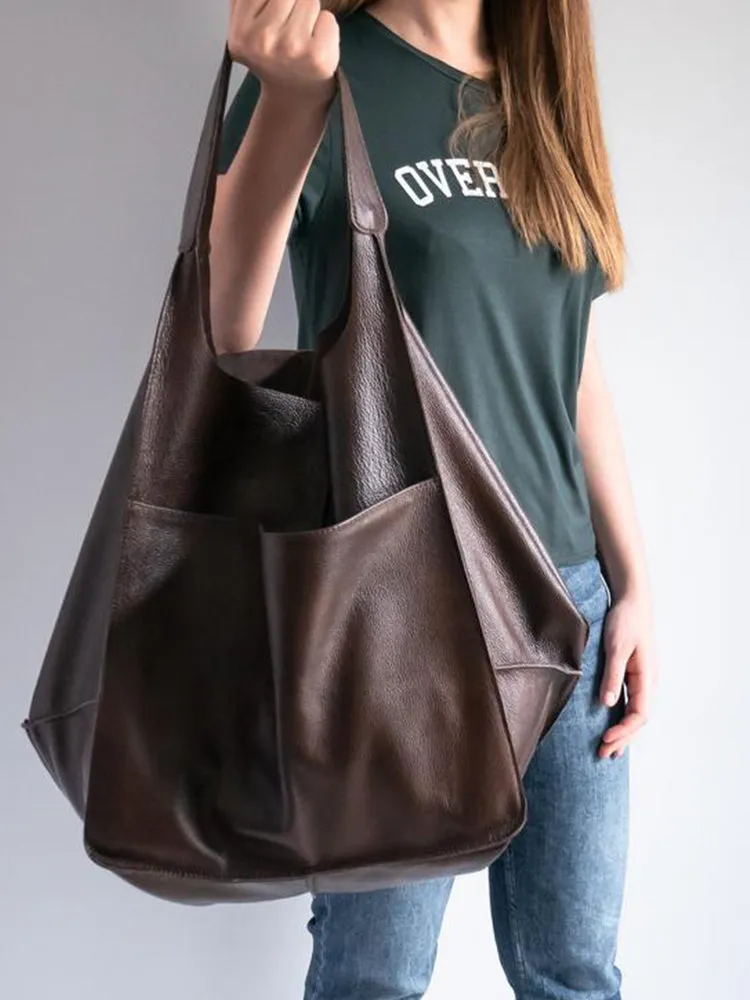 Women's Waterproof Large Capacity PU Leather Tote Shoulder Bags