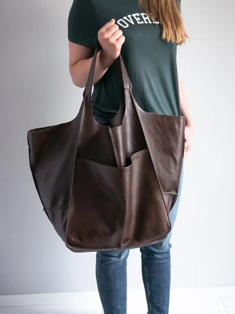 Women's Waterproof Large Capacity PU Leather Tote Shoulder Bags