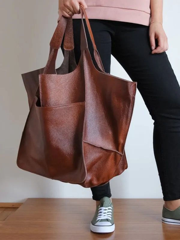 Women's Waterproof Large Capacity PU Leather Tote Shoulder Bags