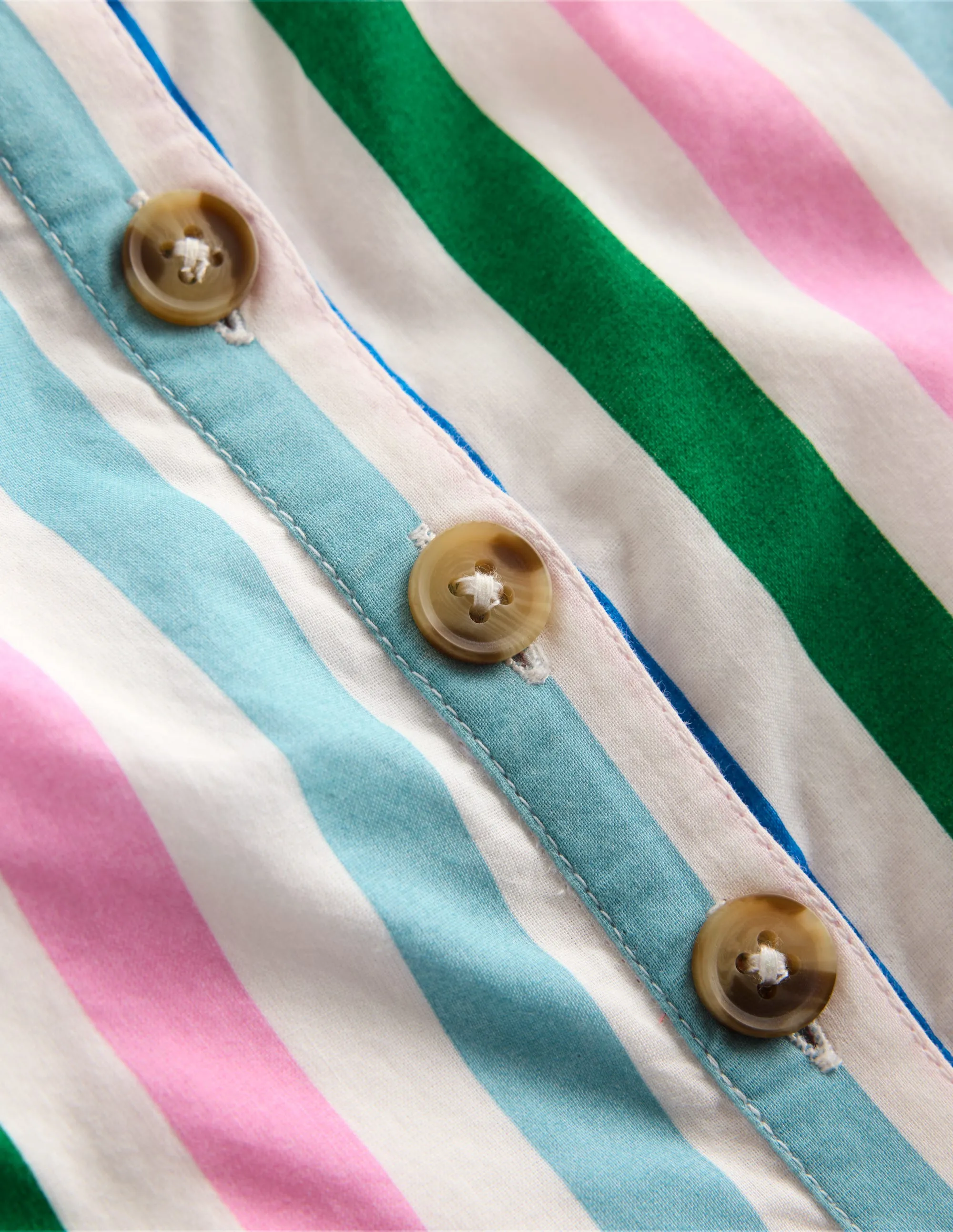 Woven Romper-Rainbow Multi Stripe