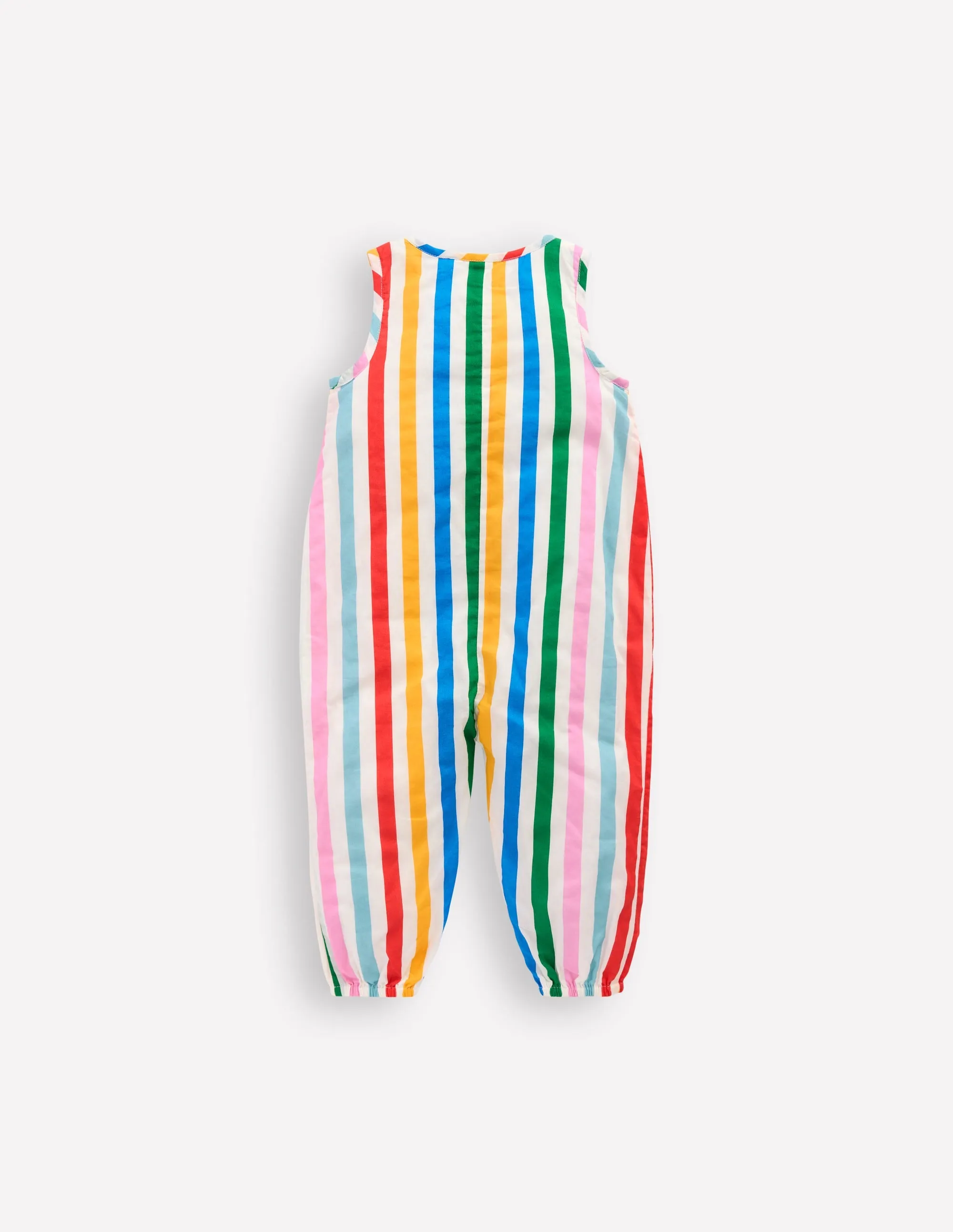 Woven Romper-Rainbow Multi Stripe