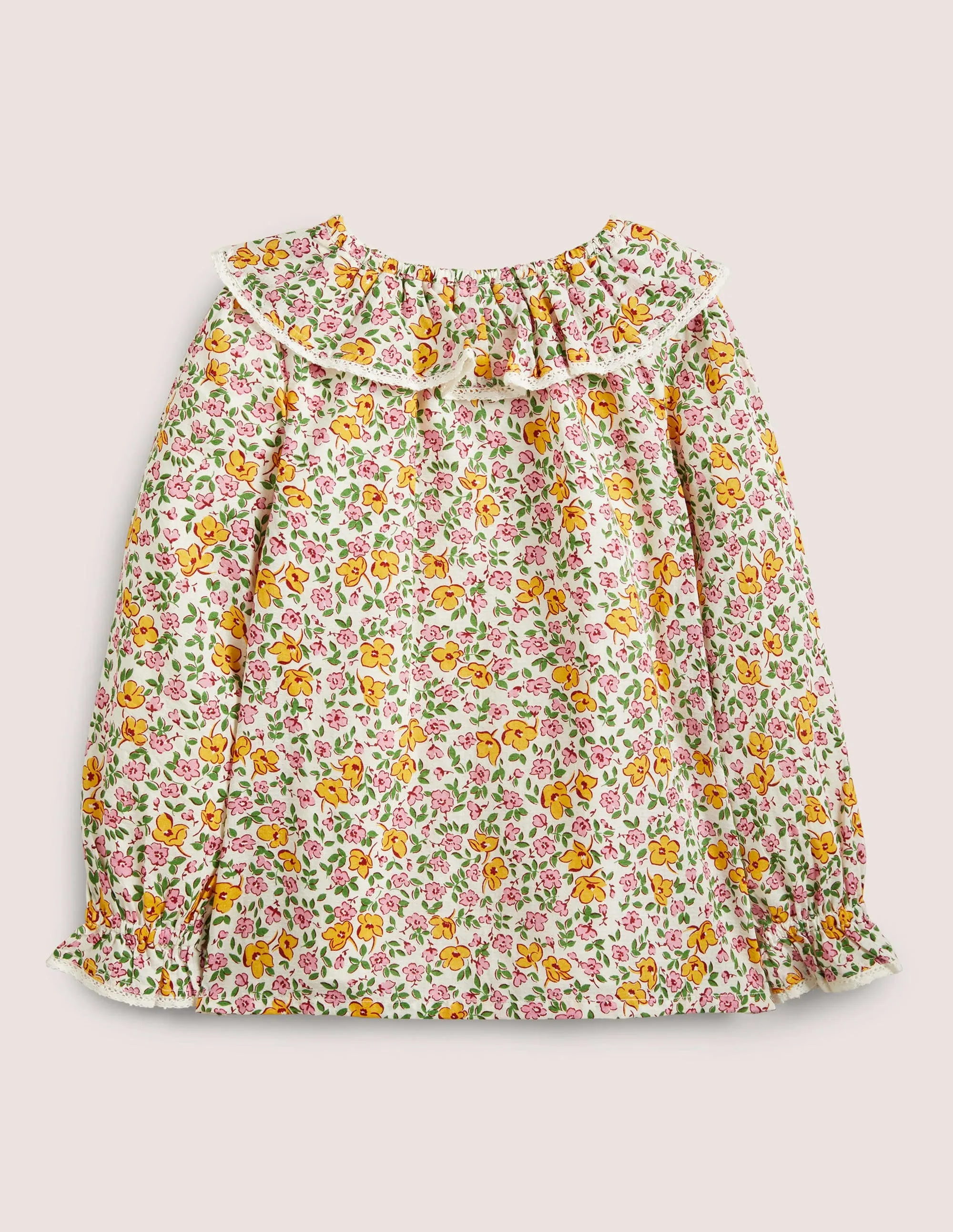Woven Scallop Collar Top-Vanilla Pod Vintage Floral