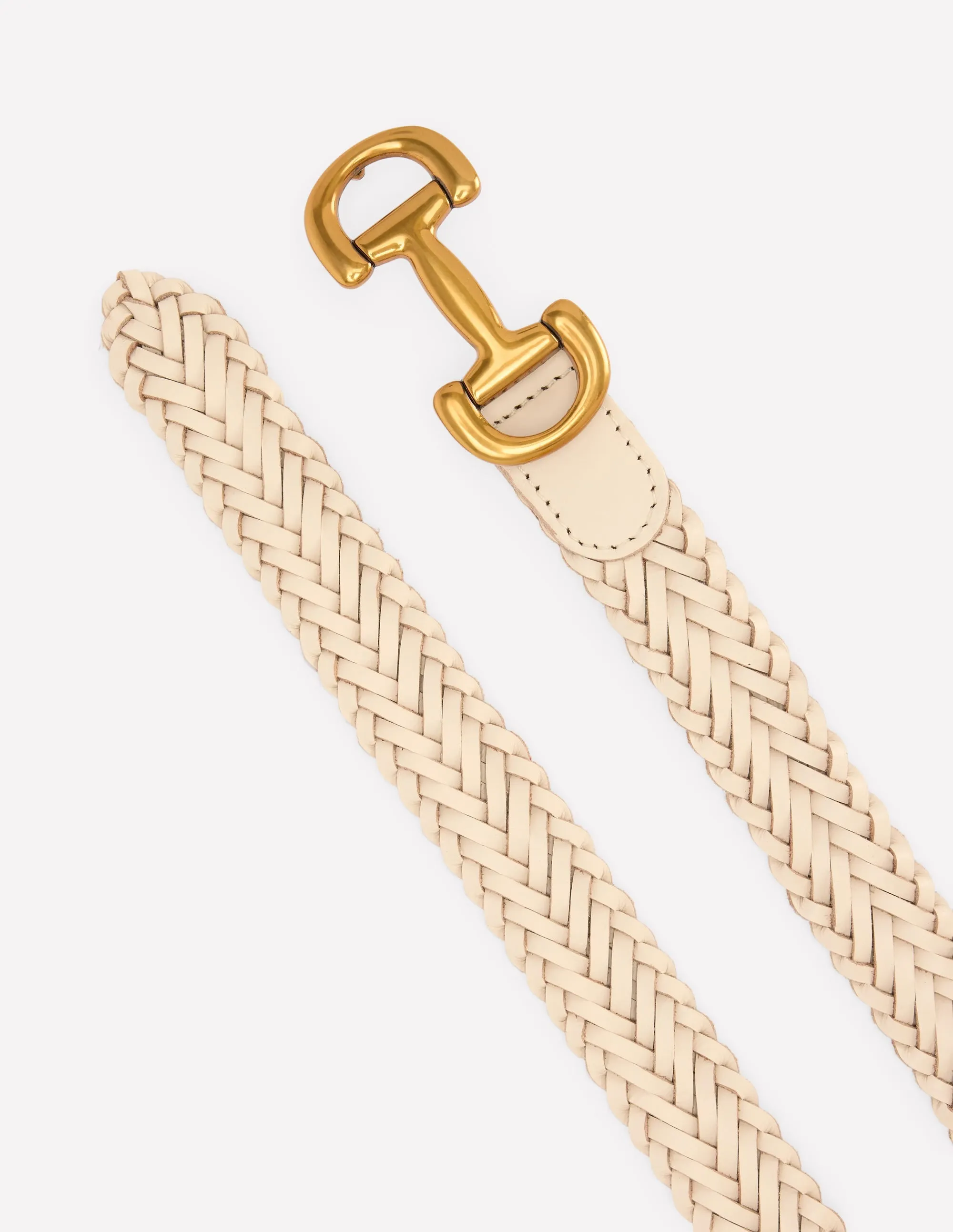 Woven Snaffle Belt-Ecru
