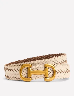 Woven Snaffle Belt-Ecru